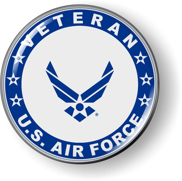 USAF - U.S. Air Force Veteran Emblem (Blue Wings)